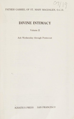 Cover for Divine intimacy