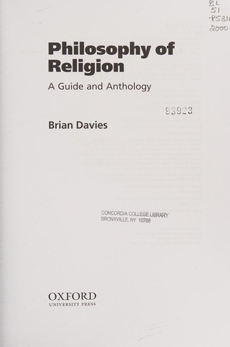Cover for Philosophy of religion