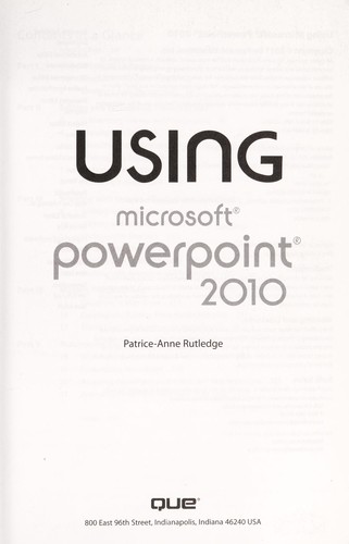 Cover for Using Microsoft PowerPoint 2010