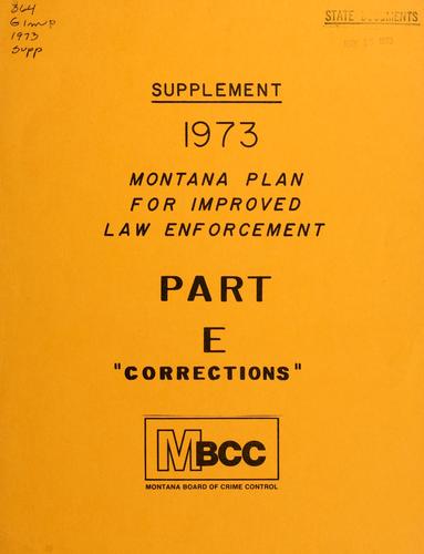 Cover for 1973 Montana plan for improved law enforcement