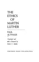 Cover for The ethics of Martin Luther.