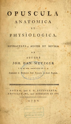 Cover for Opuscula anatomica et physiologica