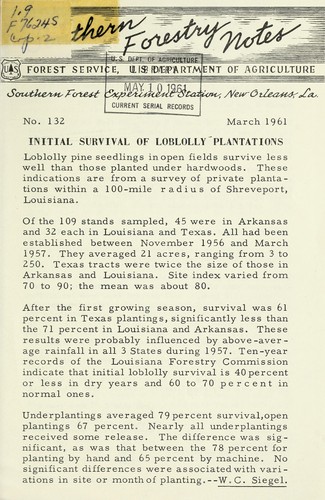 Cover for Southern forestry notes
