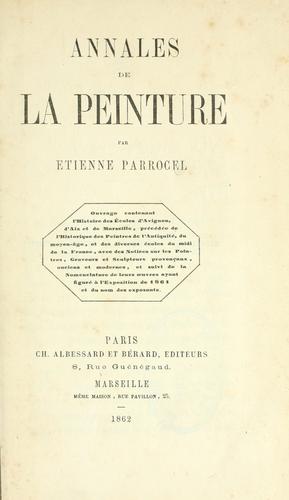 Cover for Annales de la peinture.