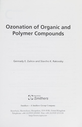 Cover for Ozonation of organic and polymeric compounds