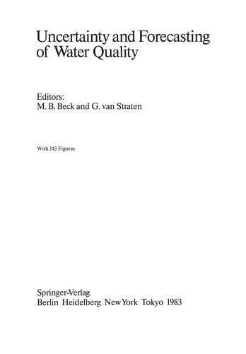 Cover for Uncertainty and Forecasting of Water Quality
