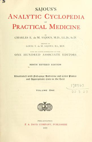 Cover for Sajous's analytical cyclopædia of practical medicine