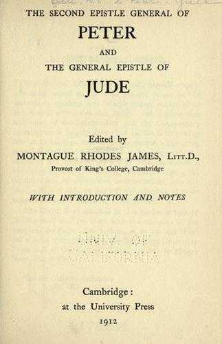 Cover for The Second epistle general of Peter and the general epistle of Jude