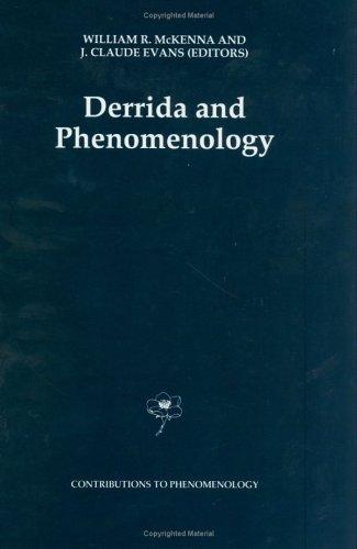 Cover for Derrida and Phenomenology (Contributions To Phenomenology)