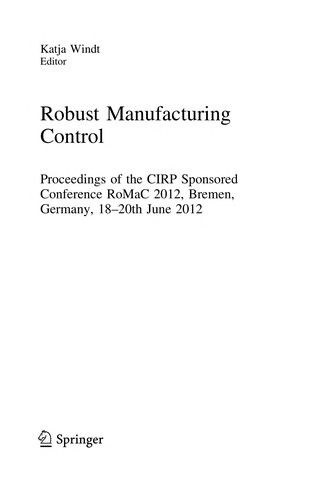 Cover for Robust Manufacturing Control