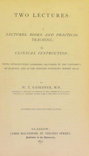 Cover for Two lectures ...