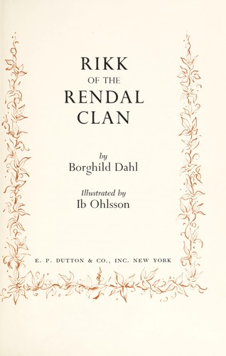 Cover for Rikk of the Rendal clan