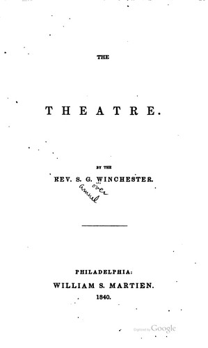 Cover for The theater.