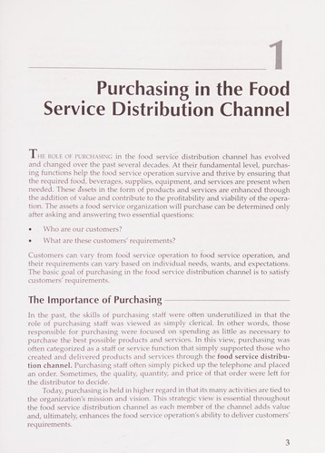 Cover for Purchasing for food service operations