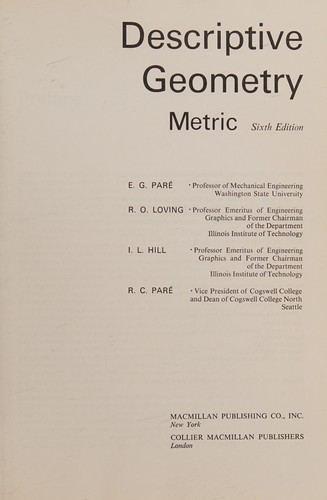 Cover for Descriptive geometry