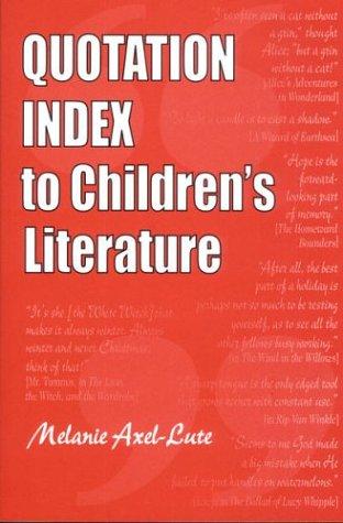 Cover for Quotation index to children's literature