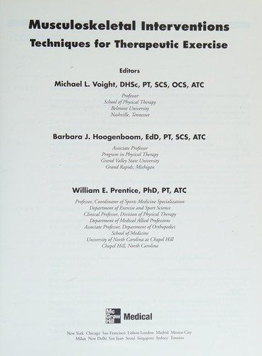 Cover for Musculoskeletal interventions