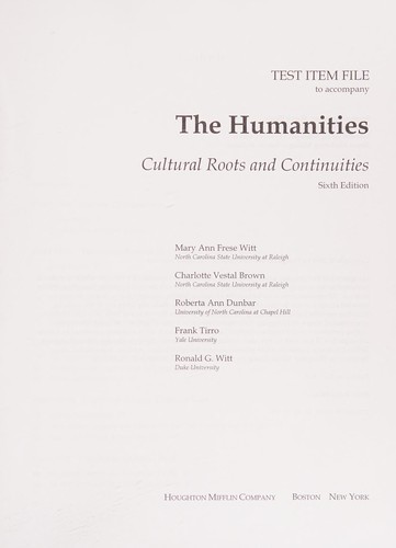 Cover for The Humanities