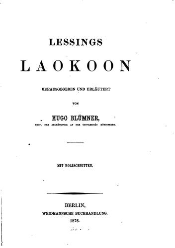 Cover for Lessings Laokoon