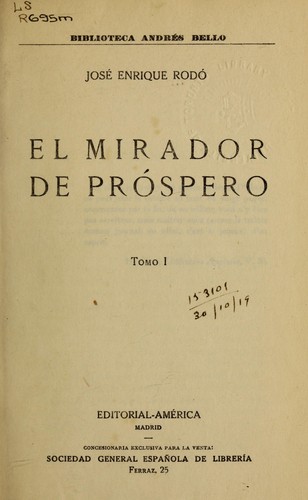Cover for El mirador de Próspero