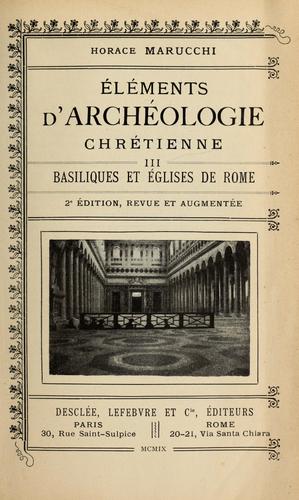 Cover for Éléments d'archéology chrétienne