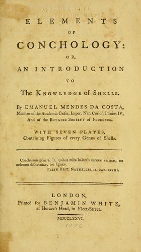 Cover for Elements of conchology, or, An introduction to the knowledge of shells