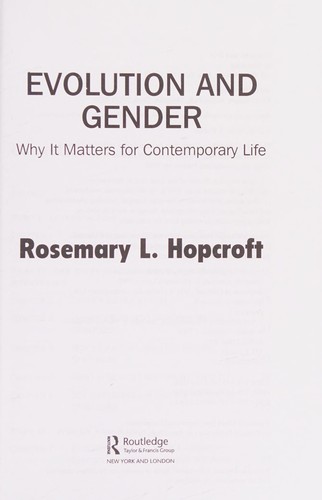 Cover for Gender and Evolution