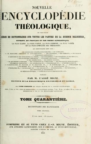 Cover for Dictionnaire des manuscrits