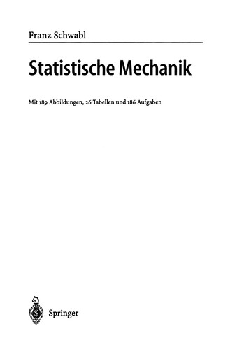 Cover for Statistische Mechanik