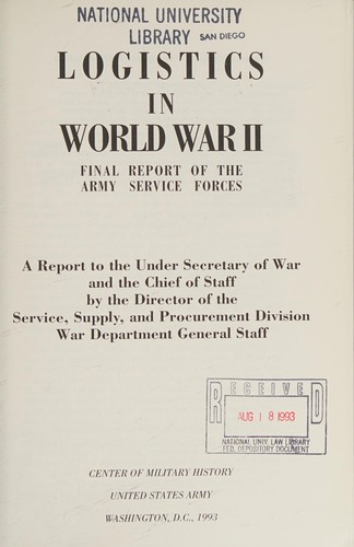 Cover for Logistics in World War II