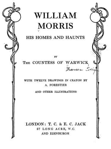 Cover for William Morris, his homes and haunts