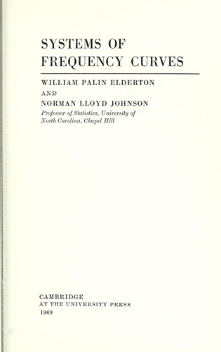 Cover for Systems of frequency curves