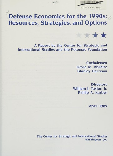 Cover for Defense economics for the 1990's