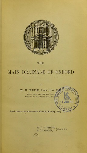 Cover for The main drainage of Oxford