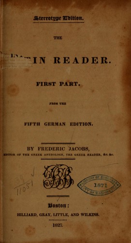 Cover for The Latin reader...