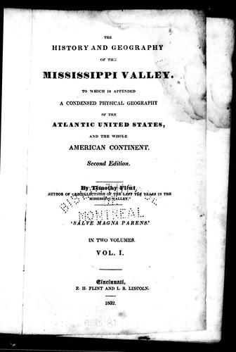 Cover for The history and geography of the Mississippi Valley