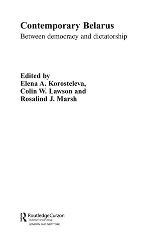 Cover for Contemporary Belarus
