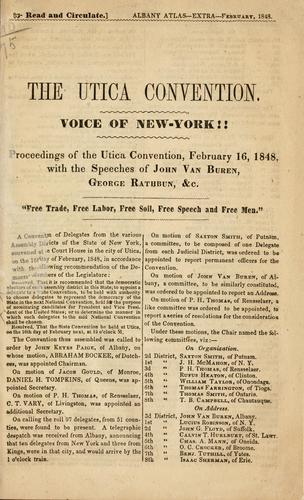 Cover for The Utica convention.