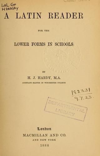 Cover for A Latin reader for the lower forms in schools