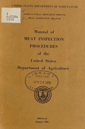 Cover for Manual of meat inspection procedures of the United States Department of Agriculture