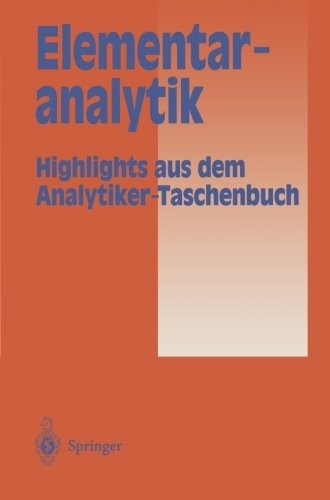 Cover for Elementaranalytik: Highlights aus dem Analytiker-Taschenbuch (German Edition)