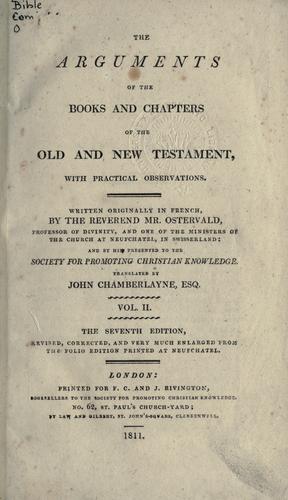 Cover for The arguments of the books and chapters of the Old and New Testament