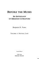 Cover for Before the muses