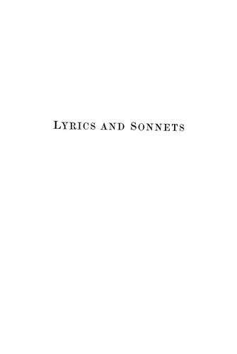 Cover for Lyrics and sonnets