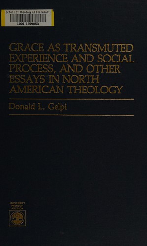 Cover for Grace as transmuted experience and social process