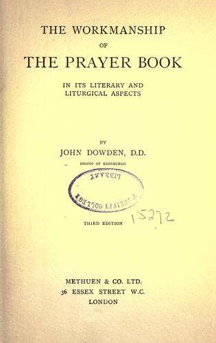 Cover for The workmanship of the Prayer book