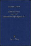 Cover for Beobachtungen über den homerischen Sprachgebrauch