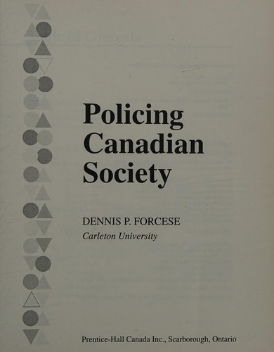 Cover for Policing Canadian Society