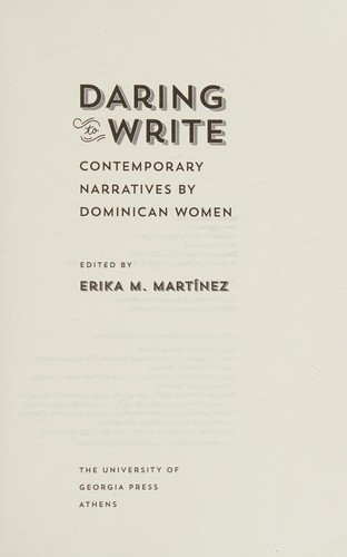 Cover for Daring to write