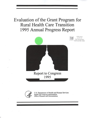 Cover for Evaluation of the grant program for rural health care transition
